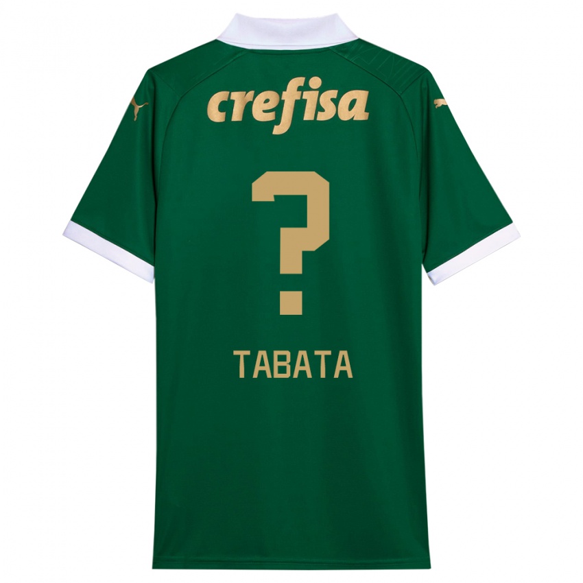 Gyermek Bruno Tabata #0 Zöld Fehér Hazai Jersey 2024/25 Mez Póló Ing