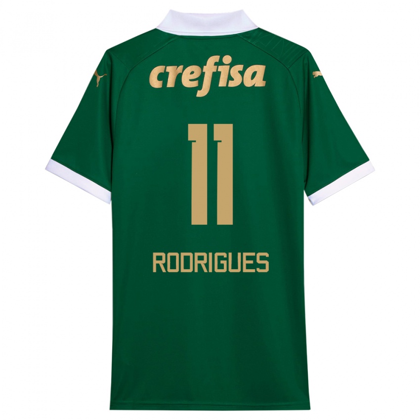 Gyermek Bruno Rodrigues #11 Zöld Fehér Hazai Jersey 2024/25 Mez Póló Ing