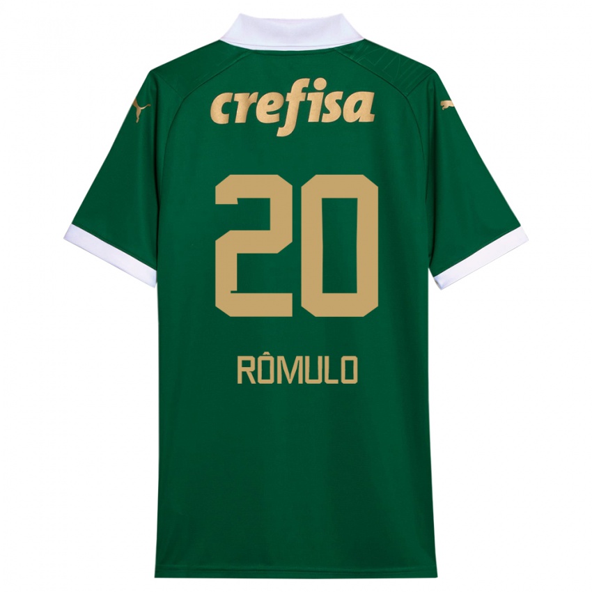 Gyermek Rômulo #20 Zöld Fehér Hazai Jersey 2024/25 Mez Póló Ing