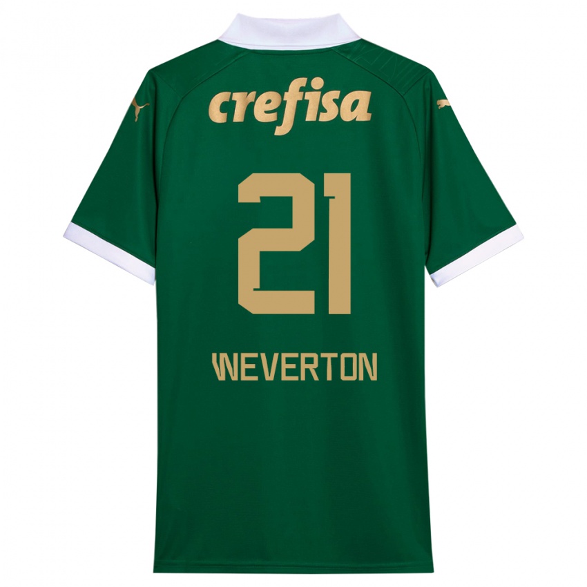 Gyermek Weverton #21 Zöld Fehér Hazai Jersey 2024/25 Mez Póló Ing