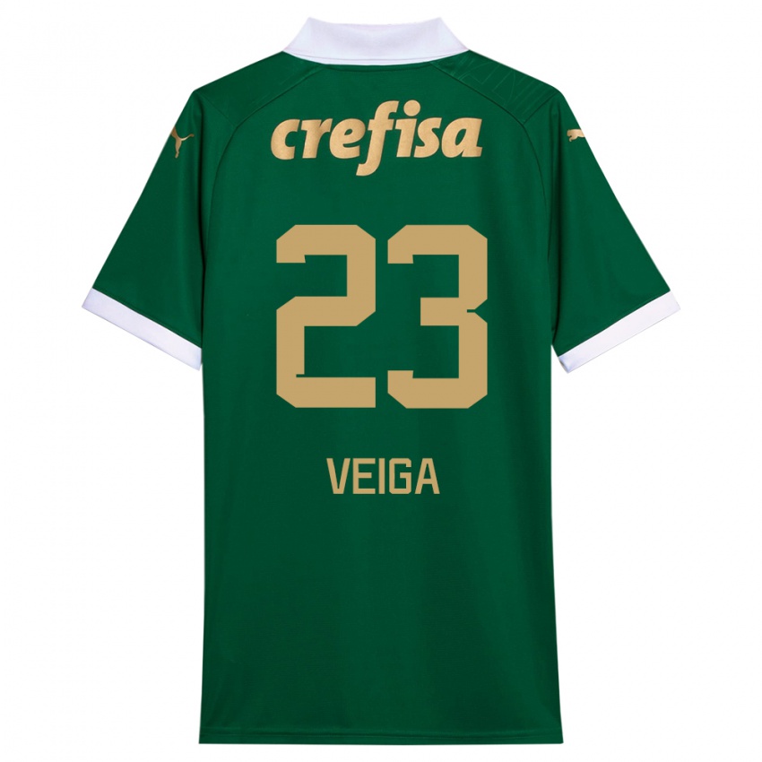 Gyermek Raphael Veiga #23 Zöld Fehér Hazai Jersey 2024/25 Mez Póló Ing