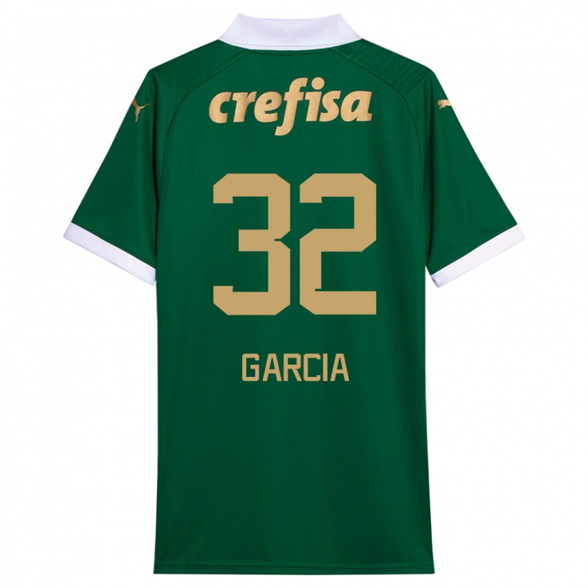 Gyermek Garcia #32 Zöld Fehér Hazai Jersey 2024/25 Mez Póló Ing