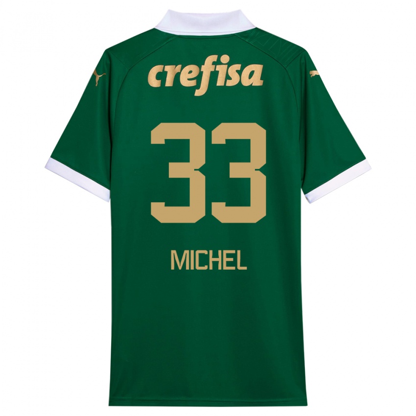 Gyermek Michel #33 Zöld Fehér Hazai Jersey 2024/25 Mez Póló Ing