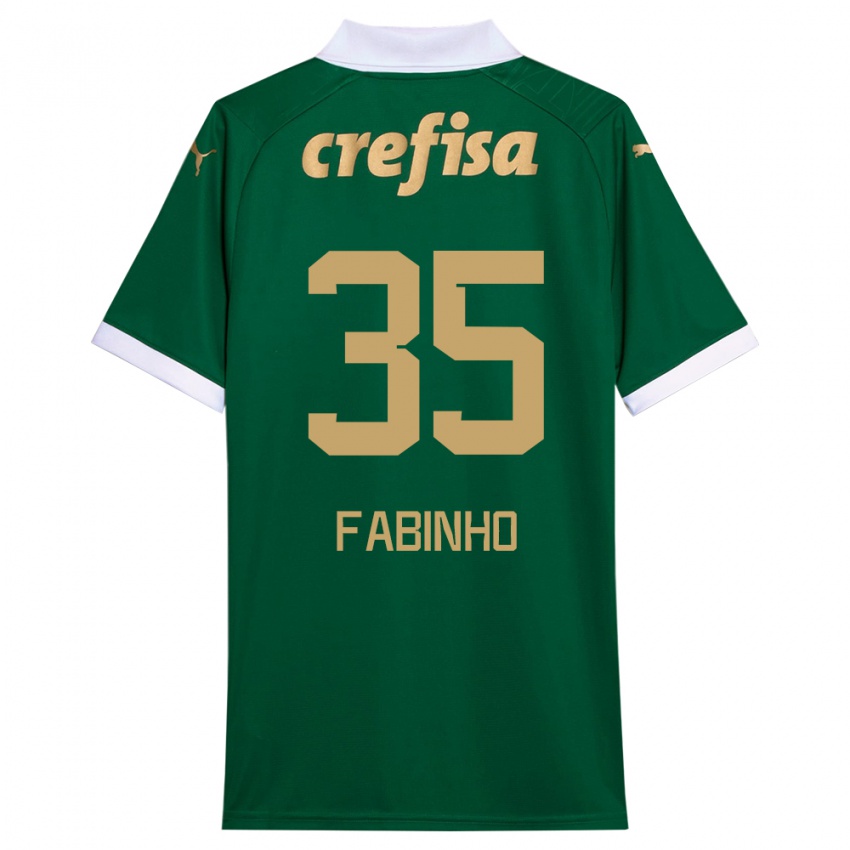 Gyermek Fabinho #35 Zöld Fehér Hazai Jersey 2024/25 Mez Póló Ing