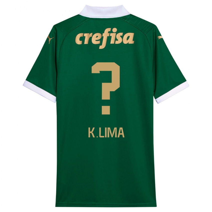 Gyermek Kauan Lima #0 Zöld Fehér Hazai Jersey 2024/25 Mez Póló Ing