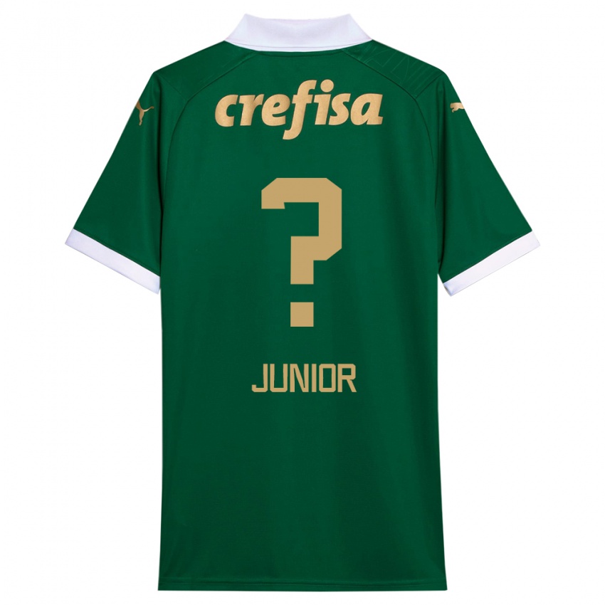 Gyermek Gilberto Junior #0 Zöld Fehér Hazai Jersey 2024/25 Mez Póló Ing