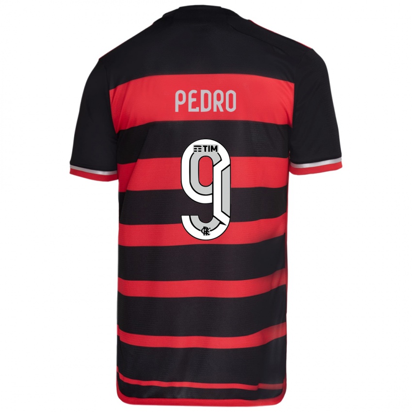 Gyermek Pedro #9 Piros Fekete Hazai Jersey 2024/25 Mez Póló Ing