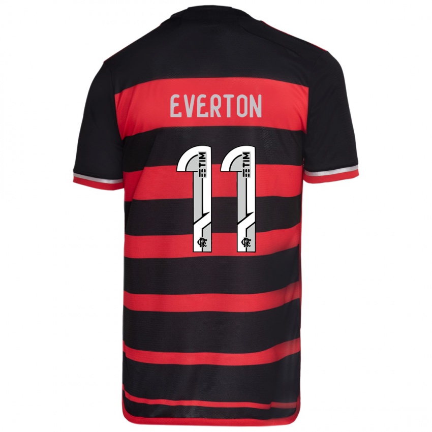 Gyermek Everton #11 Piros Fekete Hazai Jersey 2024/25 Mez Póló Ing