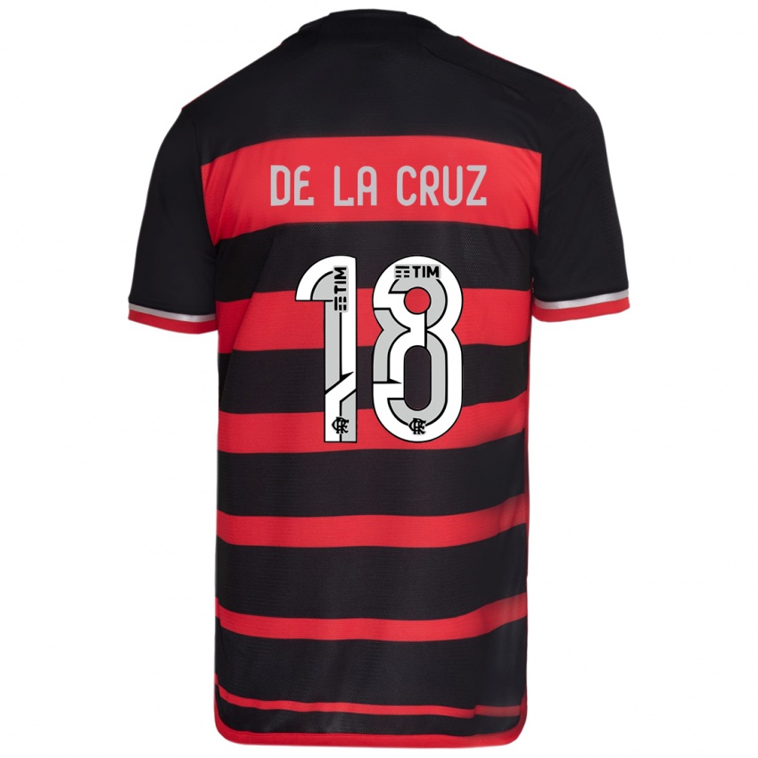 Gyermek Nicolas De La Cruz #18 Piros Fekete Hazai Jersey 2024/25 Mez Póló Ing