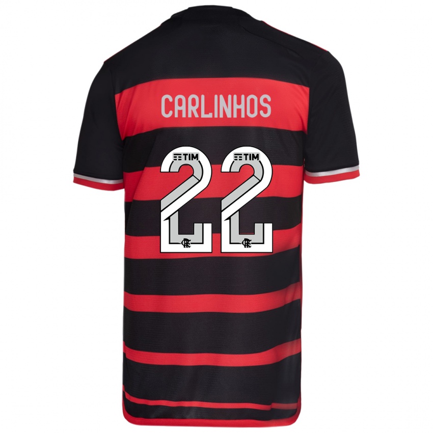 Gyermek Carlinhos #22 Piros Fekete Hazai Jersey 2024/25 Mez Póló Ing