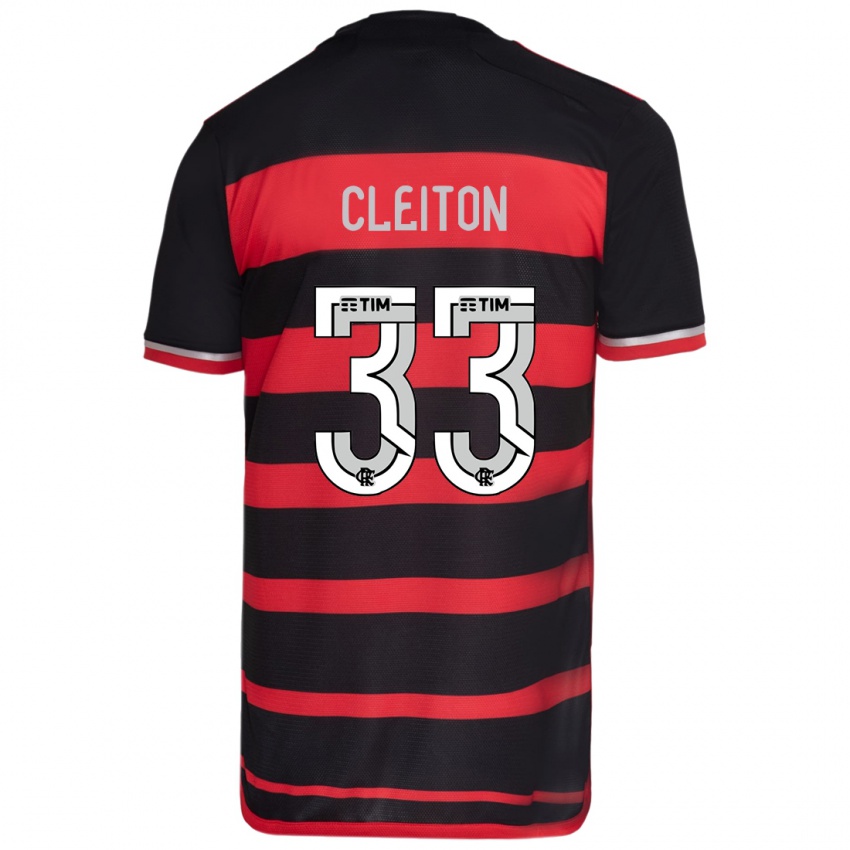 Gyermek Cleiton #33 Piros Fekete Hazai Jersey 2024/25 Mez Póló Ing