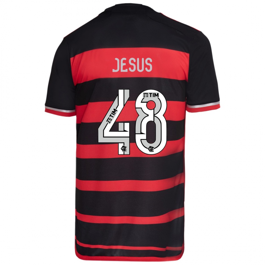 Gyermek Igor Jesus #48 Piros Fekete Hazai Jersey 2024/25 Mez Póló Ing