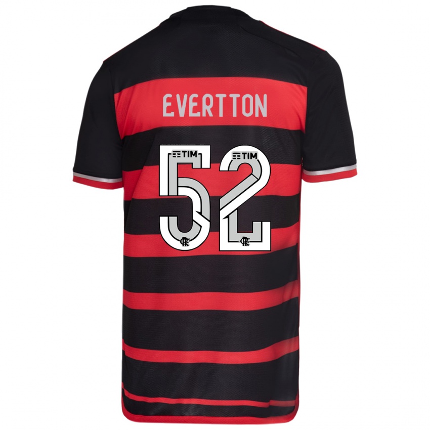 Gyermek Evertton #52 Piros Fekete Hazai Jersey 2024/25 Mez Póló Ing