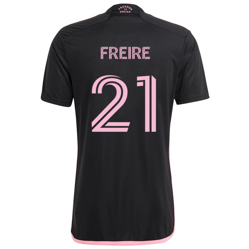 Gyermek Nicolas Freire #21 Fekete Idegenbeli Jersey 2024/25 Mez Póló Ing