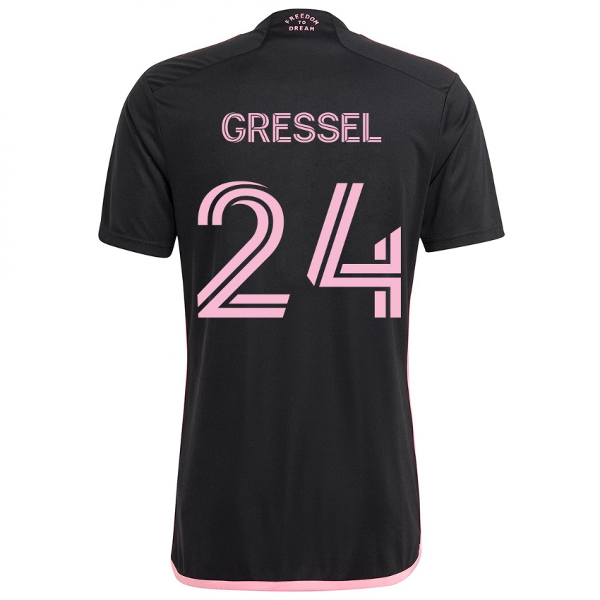 Gyermek Julian Gressel #24 Fekete Idegenbeli Jersey 2024/25 Mez Póló Ing