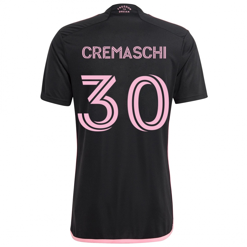 Gyermek Benja Cremaschi #30 Fekete Idegenbeli Jersey 2024/25 Mez Póló Ing