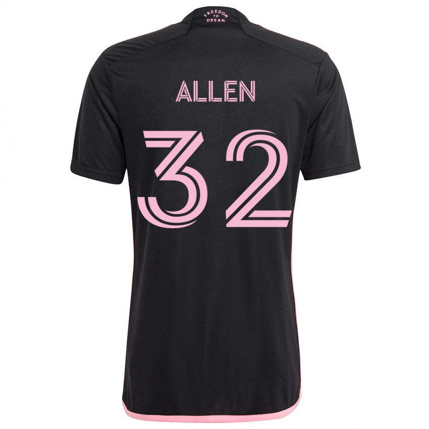 Gyermek Noah Allen #32 Fekete Idegenbeli Jersey 2024/25 Mez Póló Ing