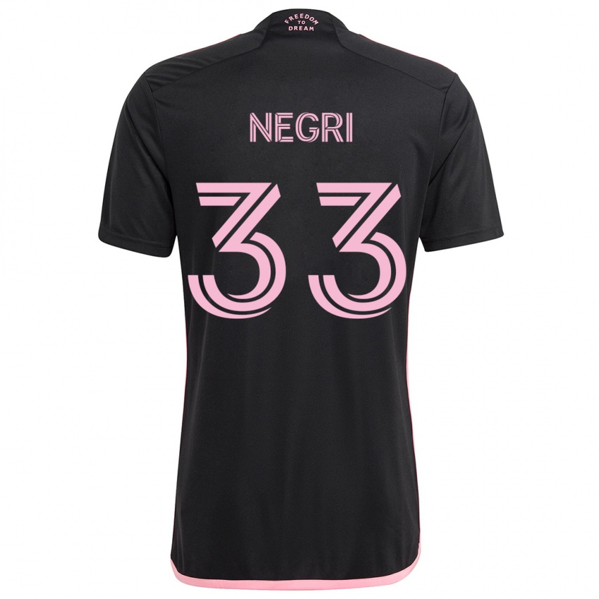 Gyermek Franco Negri #33 Fekete Idegenbeli Jersey 2024/25 Mez Póló Ing