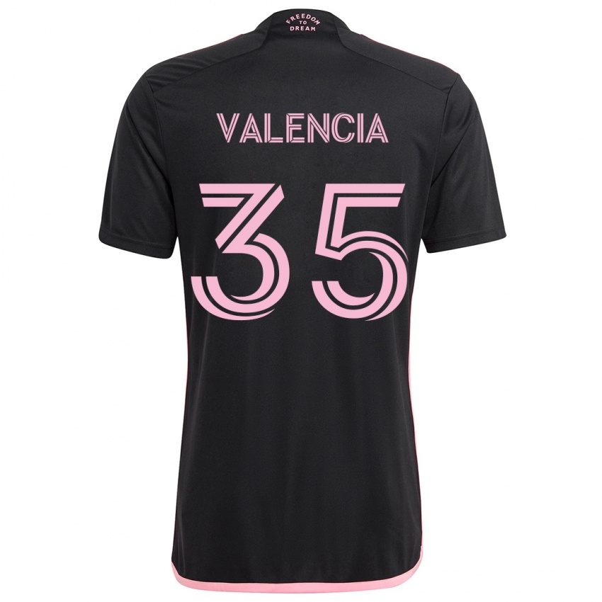 Gyermek Felipe Valencia #35 Fekete Idegenbeli Jersey 2024/25 Mez Póló Ing