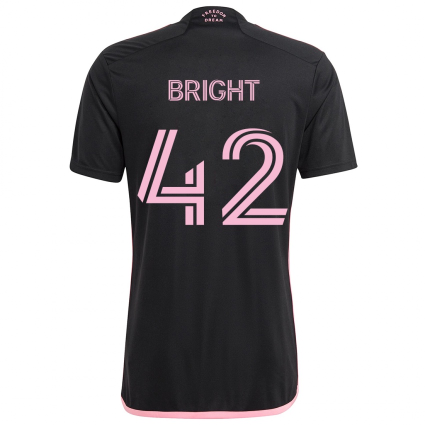 Gyermek Yannick Bright #42 Fekete Idegenbeli Jersey 2024/25 Mez Póló Ing