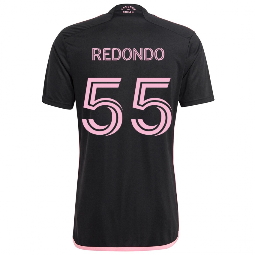 Gyermek Federico Redondo #55 Fekete Idegenbeli Jersey 2024/25 Mez Póló Ing