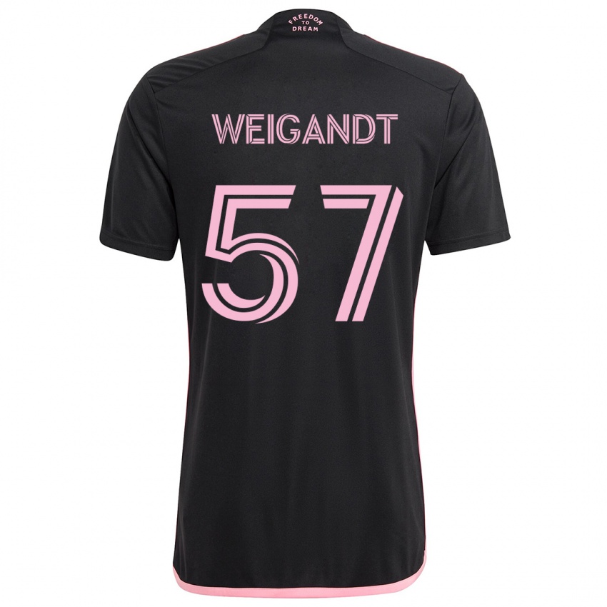 Gyermek Marcelo Weigandt #57 Fekete Idegenbeli Jersey 2024/25 Mez Póló Ing