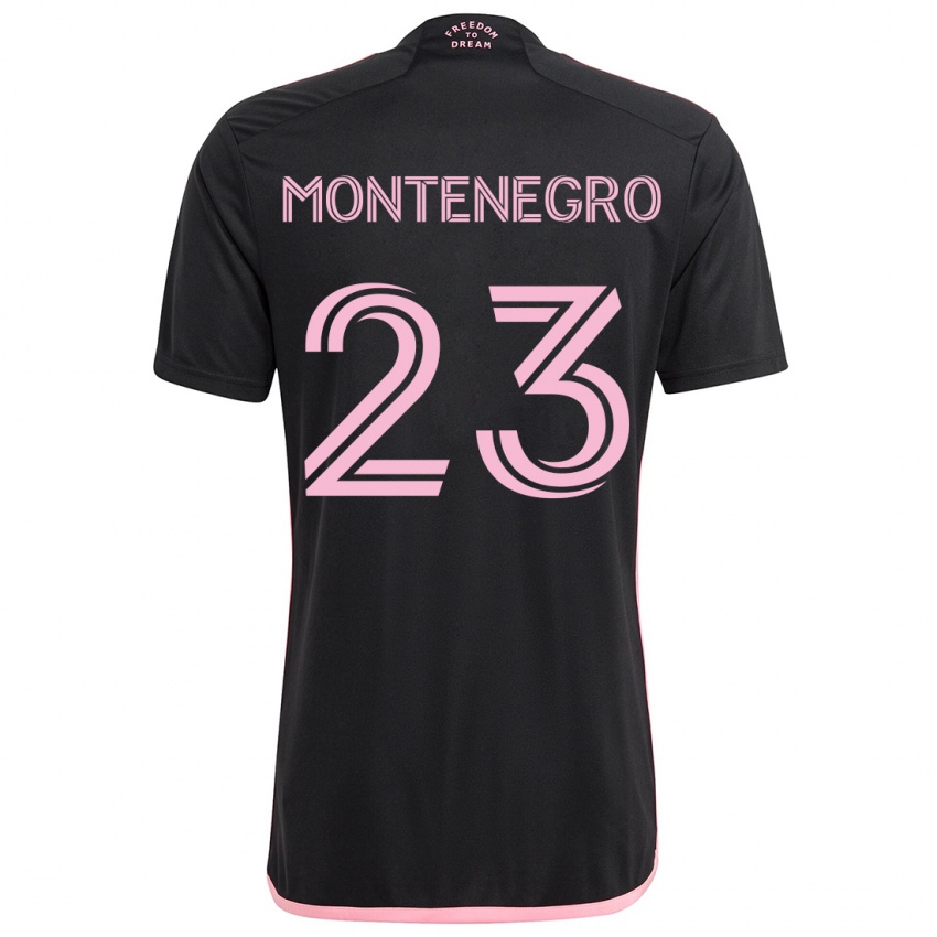 Gyermek Ricardo Montenegro #23 Fekete Idegenbeli Jersey 2024/25 Mez Póló Ing