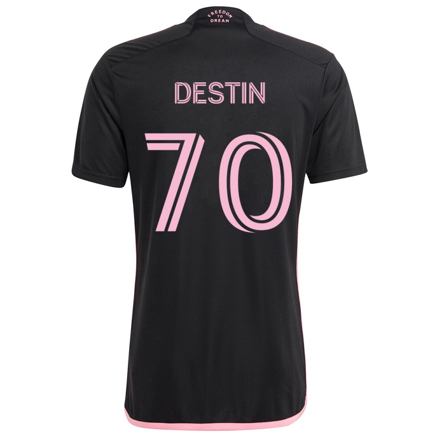 Gyermek Bryan Destin #70 Fekete Idegenbeli Jersey 2024/25 Mez Póló Ing