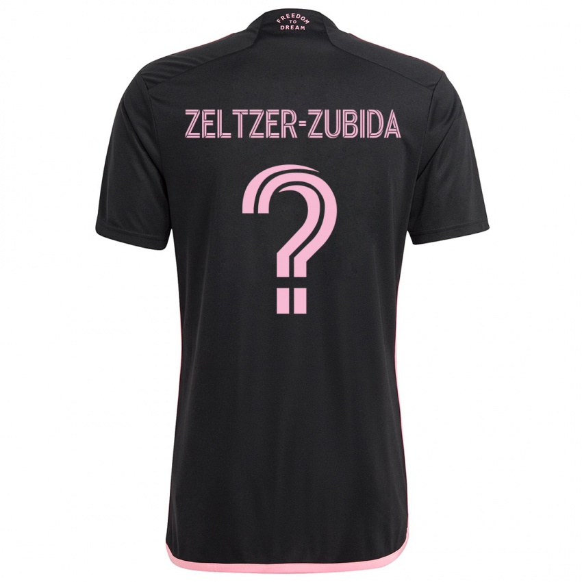 Gyermek Idoh Zeltzer-Zubida #0 Fekete Idegenbeli Jersey 2024/25 Mez Póló Ing