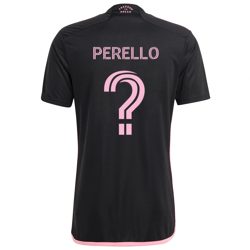 Gyermek Sergio Perello #0 Fekete Idegenbeli Jersey 2024/25 Mez Póló Ing