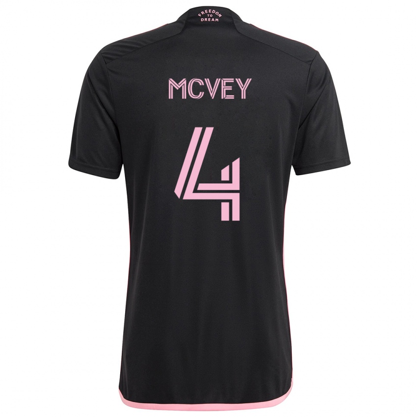 Gyermek Christopher Mcvey #4 Fekete Idegenbeli Jersey 2024/25 Mez Póló Ing