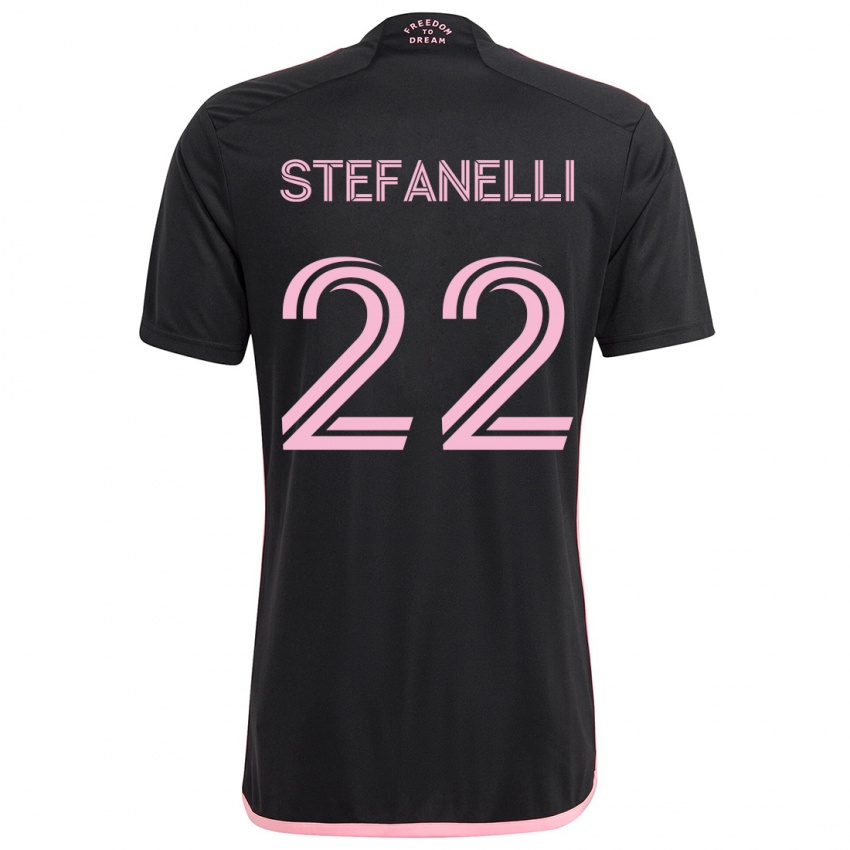 Gyermek Nicolás Stefanelli #22 Fekete Idegenbeli Jersey 2024/25 Mez Póló Ing