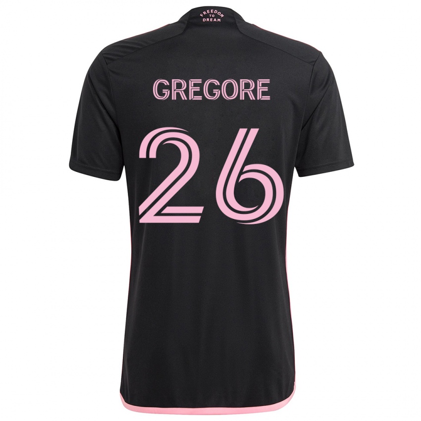 Gyermek Gregore #26 Fekete Idegenbeli Jersey 2024/25 Mez Póló Ing