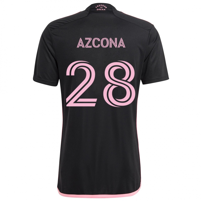 Gyermek Edison Azcona #28 Fekete Idegenbeli Jersey 2024/25 Mez Póló Ing