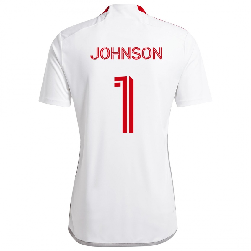 Gyermek Sean Johnson #1 Fehér Piros Idegenbeli Jersey 2024/25 Mez Póló Ing