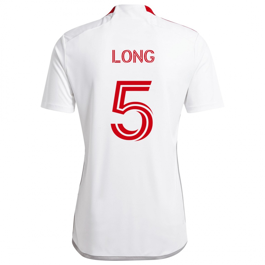 Gyermek Kevin Long #5 Fehér Piros Idegenbeli Jersey 2024/25 Mez Póló Ing