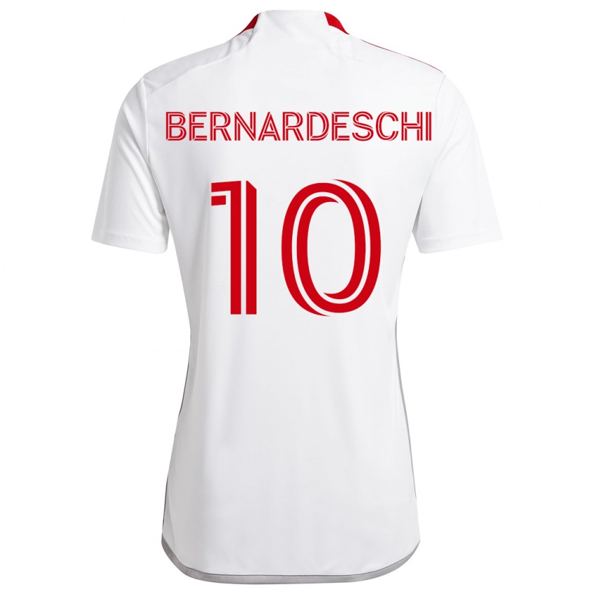 Gyermek Federico Bernardeschi #10 Fehér Piros Idegenbeli Jersey 2024/25 Mez Póló Ing