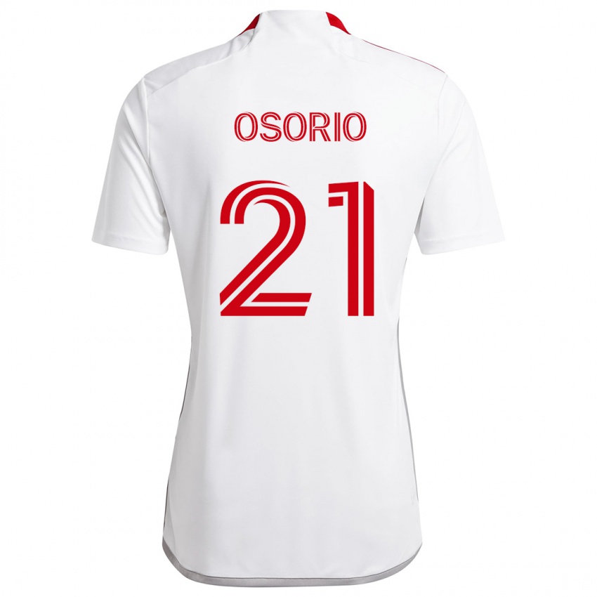 Gyermek Jonathan Osorio #21 Fehér Piros Idegenbeli Jersey 2024/25 Mez Póló Ing