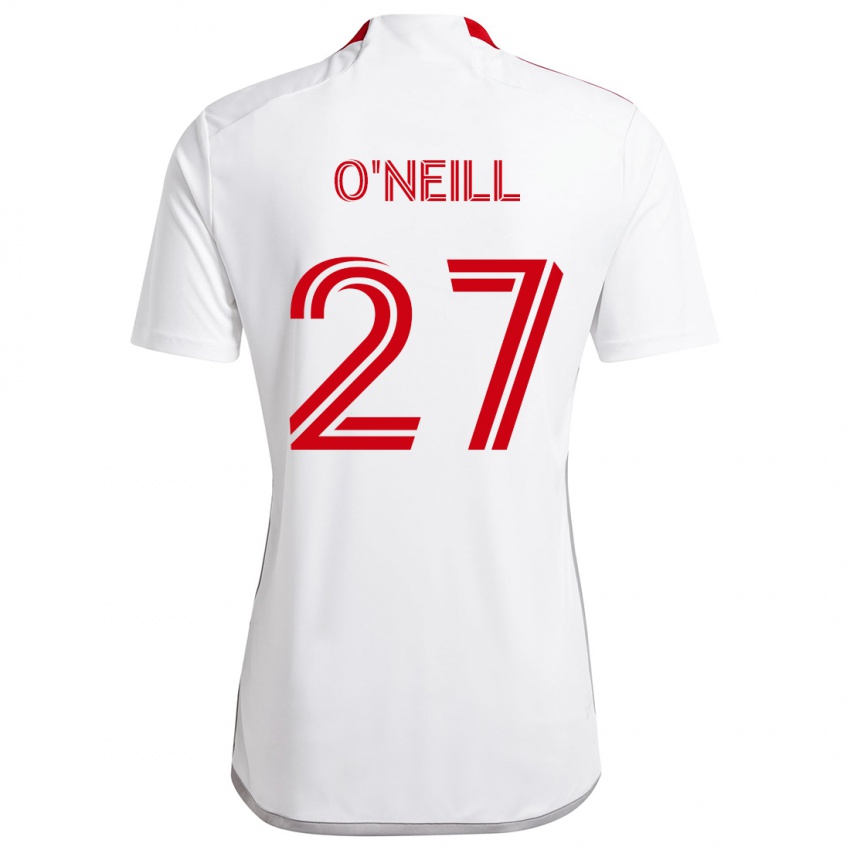 Gyermek Shane O'neill #27 Fehér Piros Idegenbeli Jersey 2024/25 Mez Póló Ing