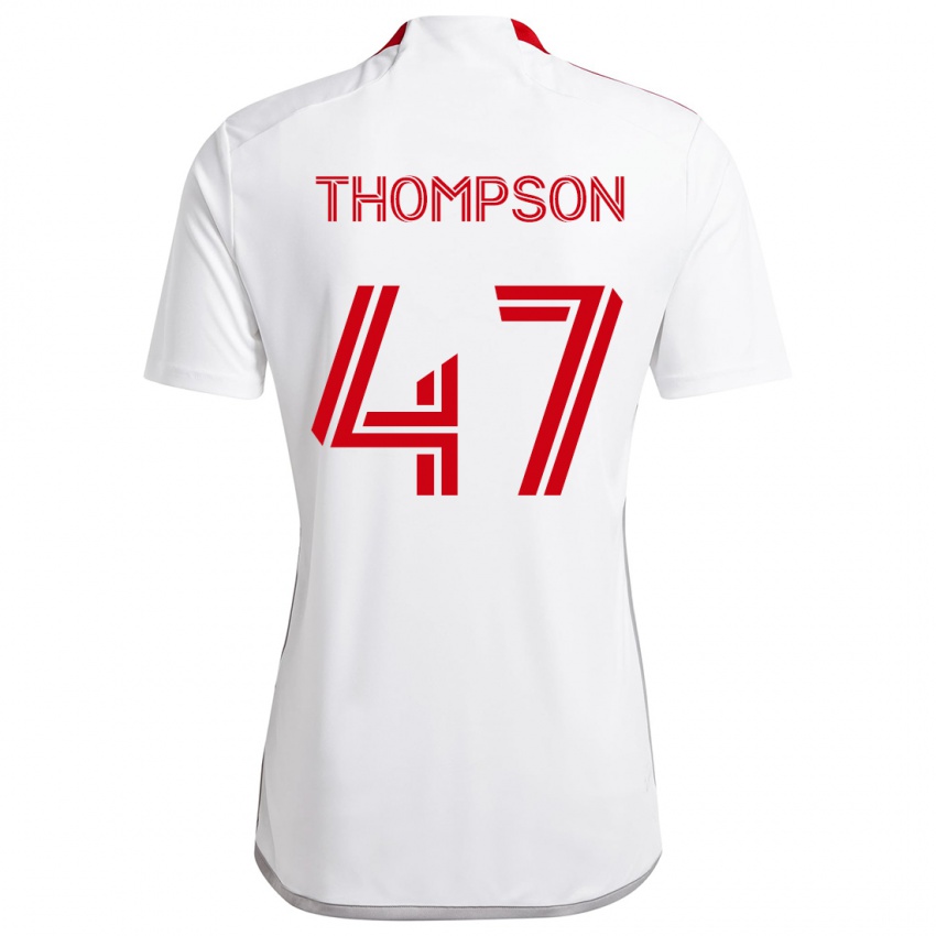 Gyermek Kosi Thompson #47 Fehér Piros Idegenbeli Jersey 2024/25 Mez Póló Ing