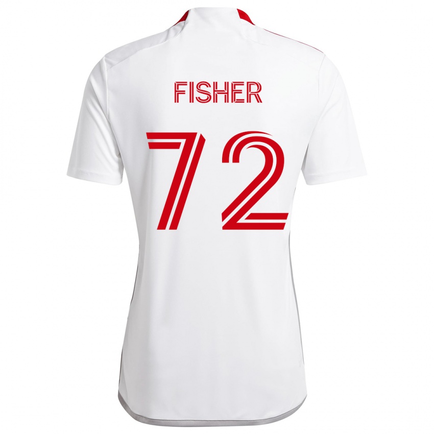 Gyermek Mark Fisher #72 Fehér Piros Idegenbeli Jersey 2024/25 Mez Póló Ing