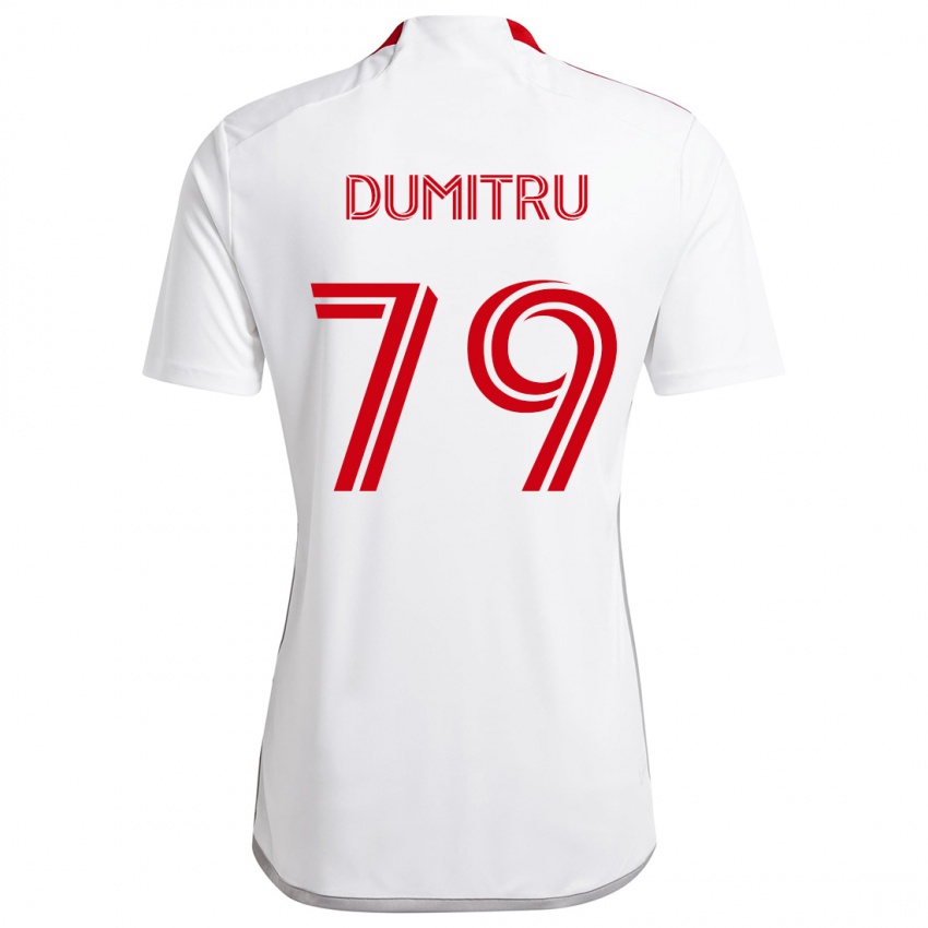 Gyermek Andrei Dumitru #79 Fehér Piros Idegenbeli Jersey 2024/25 Mez Póló Ing