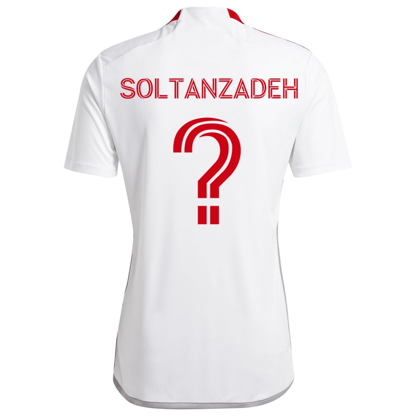 Gyermek Shayan Soltanzadeh #0 Fehér Piros Idegenbeli Jersey 2024/25 Mez Póló Ing