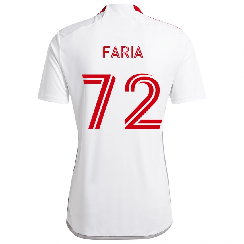 Gyermek Jordan Faria #72 Fehér Piros Idegenbeli Jersey 2024/25 Mez Póló Ing