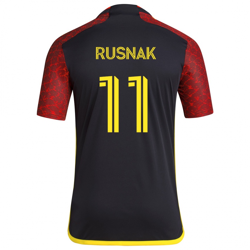 Gyermek Albert Rusnák #11 Piros Fekete Idegenbeli Jersey 2024/25 Mez Póló Ing