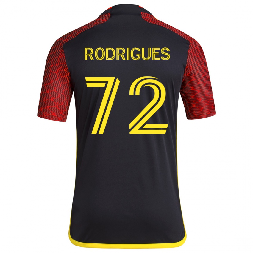 Gyermek Braudílio Rodrigues #72 Piros Fekete Idegenbeli Jersey 2024/25 Mez Póló Ing