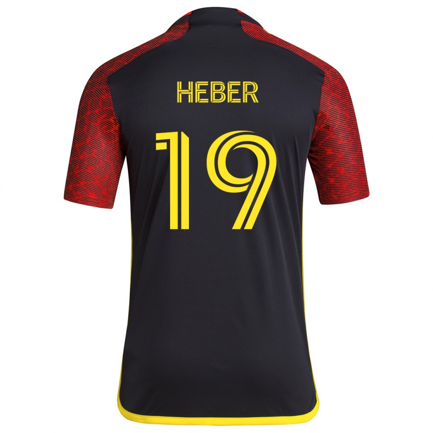 Gyermek Héber #19 Piros Fekete Idegenbeli Jersey 2024/25 Mez Póló Ing