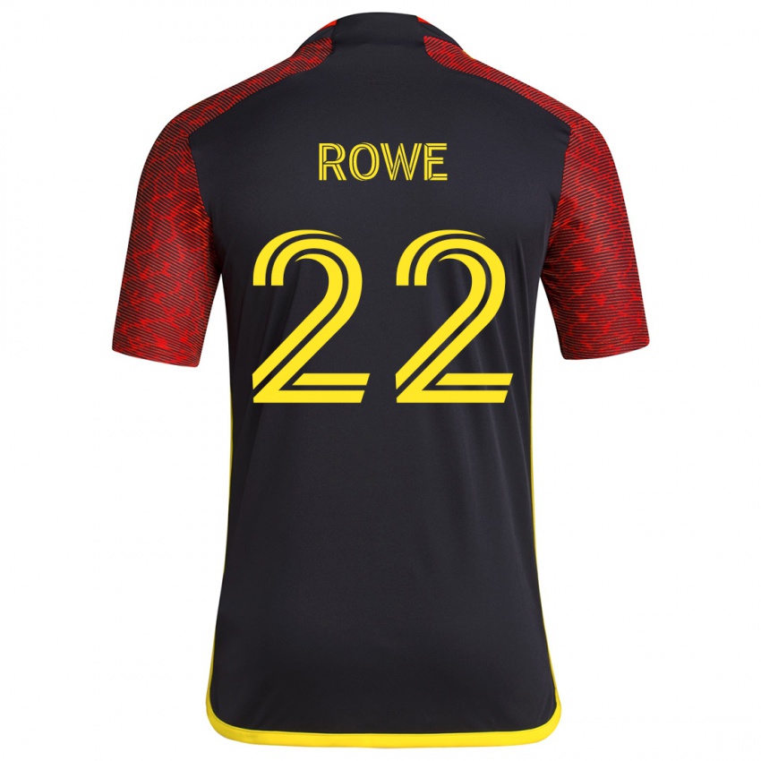 Gyermek Kelyn Rowe #22 Piros Fekete Idegenbeli Jersey 2024/25 Mez Póló Ing