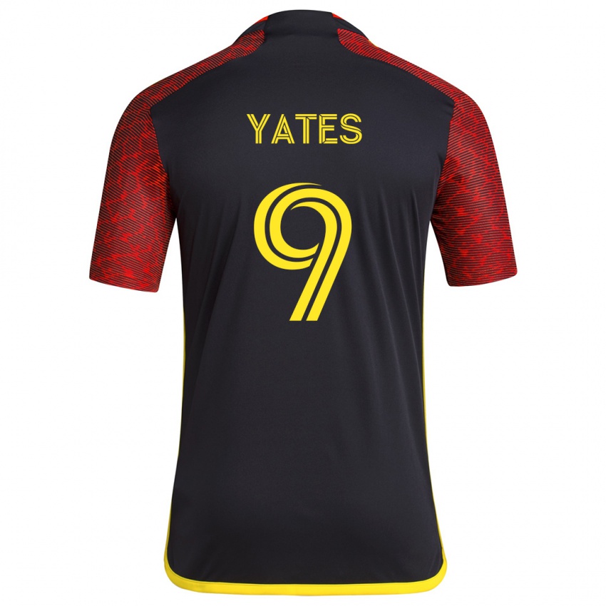 Gyermek Summer Yates #9 Piros Fekete Idegenbeli Jersey 2024/25 Mez Póló Ing