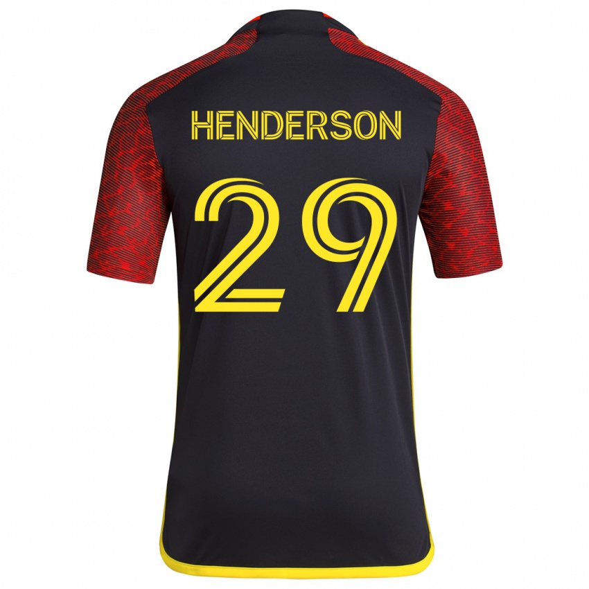 Gyermek Anna Henderson #29 Piros Fekete Idegenbeli Jersey 2024/25 Mez Póló Ing